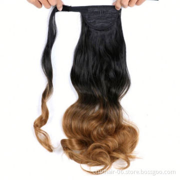 MYZYR Long Curly/Straight Clip in Hair Tail Nature False Ponytail Hairpiece With Hairpins Synthetic Ponytail Hair Extension